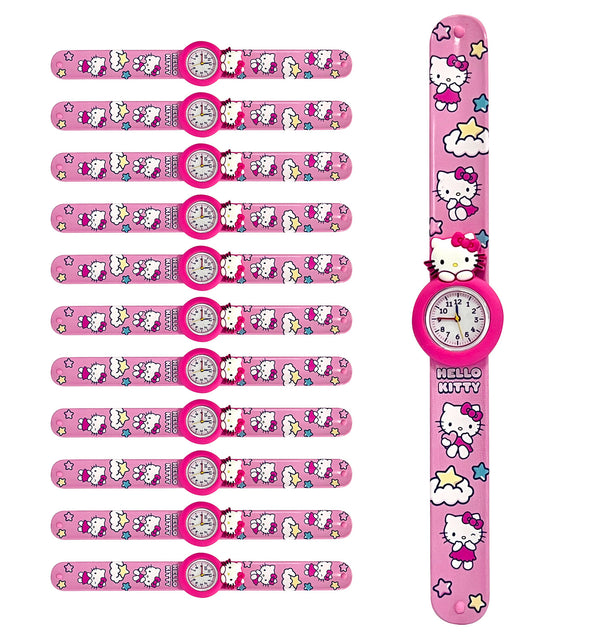 Set 12 Orologi da Polso Bracciale per Bambini Hello Kitty Colorazione Rosa-1