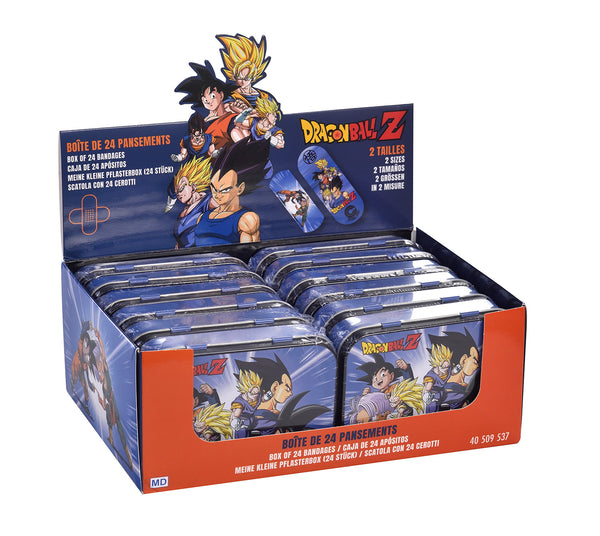 acquista Set 12 Box Dragon Ball per Bambini con 24 Cerotti Ciascuno 2 Misure in Metallo