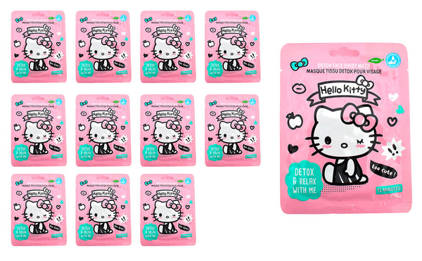 Set 12 Maschere Viso per Bambini Hello Kitty 25 ml Detox & Relaxe With Me online