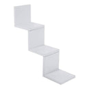 Mensola Parete Moderna Design Zig Zag 59x12x12 cm Scaffale 3 Ripiani in Melamina Bianco      