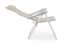 Set 4 Sedie Sdraio Pieghevole 57x65x110 cm in Alluminio Cayo Grigio Ghiaccio