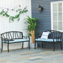 Set 2 Cuscini per Dondolo e Panchine 120x50x5 cm in Poliestere Azzurri