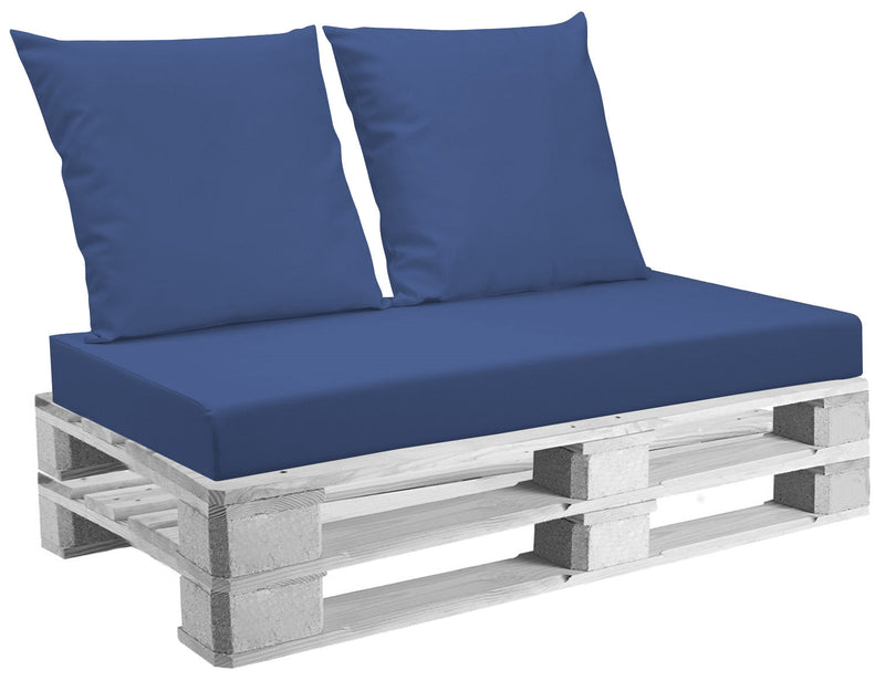 Cuscini per Pallet 120x80 cm Seduta e Schienale in Similpelle Mariotti Belem Blu