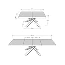 Tavolo Allungabile 160-264x90x77 cm Volantis Premium Tortora Telaio Antracite 