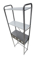 Mobiletto da Bagno Illinois 60,5x29x184,5 cm in Ferro Argento