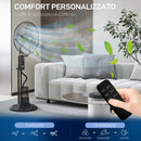 Ventilatore Nebulizzatore Regolabile 3 Velocità 44,5x38,5x120 cm con Telecomando in Metallo e Plastica Nero  