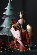 Statuina Busto Angelo con Cuore 54 cm in Metallo