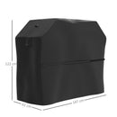 Copertura per Barbecue Rettangolare 147x61x122 cm Impermeabile e Antivento in Tessuto Oxford 600D UPF30+ Nero