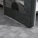 Gazebo per Auto e Feste con Altezza Regolabile 4 Porte e 4 Finestre 6x3m  Grigio Scuro
