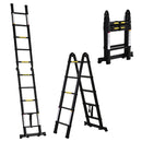 Scala Telescopica Pieghevole 10 Gradini 320x67x7 cm per Interni ed Esterni Nero 