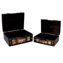 Set 2 Scatole in Legno nero rettangolare 