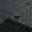 Gabbia per Conigli Modulabile 175x105x70 cm in Metallo Nero