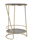 Tavolinetto Decor 41x40x60 cm in Ferro e MDF Oro ANG Nero