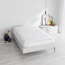Topper Trapuntato Imbottito con Elastici in Microfibra Bianco Varie Misure