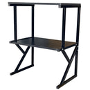 Scaffale da Scrivania Multiuso 3 Ripiani 54x37x69 cm per Stampante Ufficio in MDF Nero