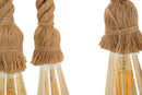 Lampadario Bamboo Rope 80x15x120 cm in Bambù e Corda Marrone      