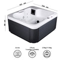 Vasca Monoblocco Cleopatra per 3 Persone 181x164x88 cm in Acrilico Color Legno      