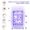 Set 2 Zanzariera Elettrica Anti Zanzare Mosche Luce 4 LED UV Elettroinsetticida