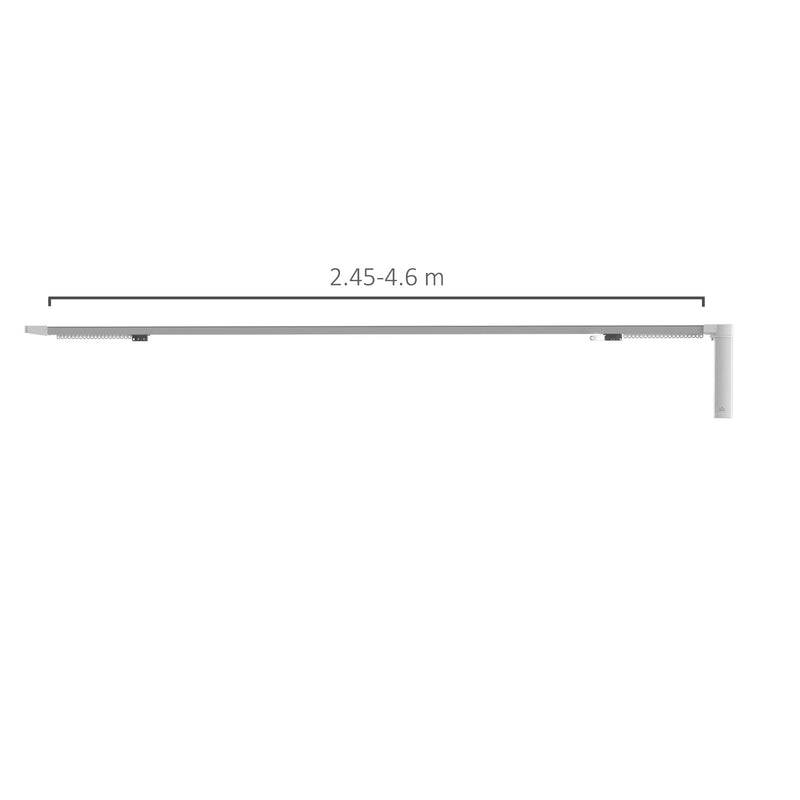 Binario per Tende Motorizzato 2,45-4,6m con Telecomando in Alluminio Bianco