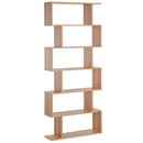 Libreria Design Moderno in Legno con 6 Ripiani Legno Naturale 80x23x192 cm 