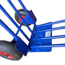 Carrello Portapacchi con Doppia Sponda a Ribalta e Ruote in Acciaio Verniciato Blu      