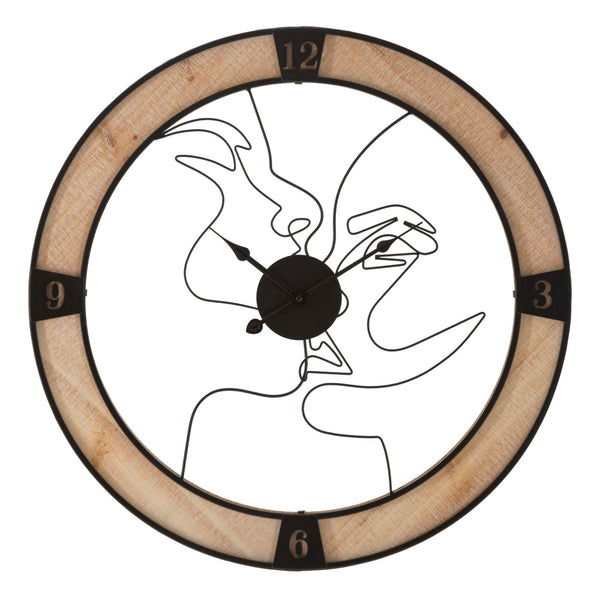 online Orologio da Muro Couple Ø 60x3 cm in Ferro e Legno