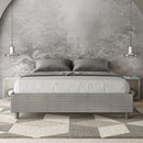 Letto Matrimoniale Giroletto con Alzata Comoda Imbottito in Tessuto Labirinto Azelia Grigio Varie Misure