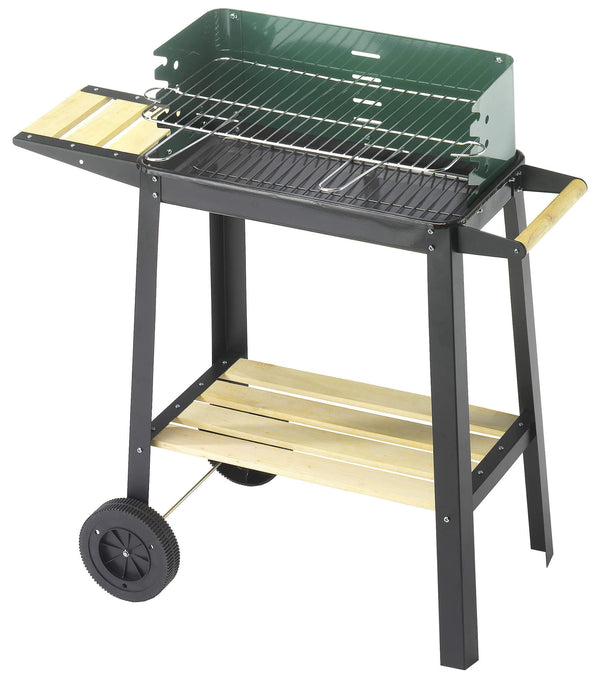 sconto Barbecue a Carbone Carbonella in Acciaio con Ruote Bauer Green W Verde