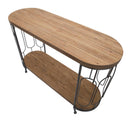 Console New Mexico 120x40x80 cm in Ferro e MDF Marrone e Grigio