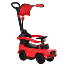 Macchina Cavalcabile a Spinta per Bambini 85,5x40,5x95 cm con Licenza Mercedes Benz G350 Tettuccio e Maniglia in PP Rosso  