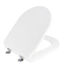 Copriwater Universale 35,3x43,3 cm in MDF Cerniere in Metallo Cromato Clodia Bianco Lucido