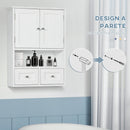 Pensile da Bagno con Armadietto e Cassetti 50,8x17,8x66 cm in Legno Bianco  