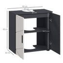 Mobile Sotto Lavabo Bagno per Piedistallo 60x30x60 cm in Legno Truciolare Grigio