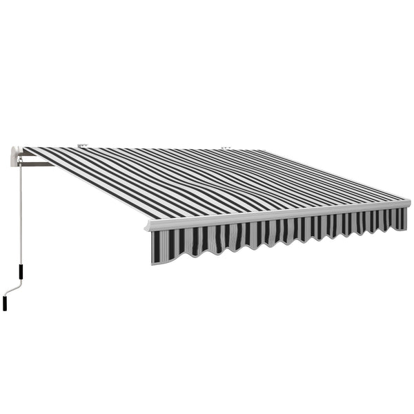 Tenda da Sole a Bracci 395x245 cm Avvolgibile a Manovella Blu e Bianco acquista
