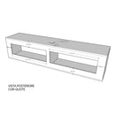 Mobile Pensile TV con Anta a Ribalta e Foro Passacavi 173,6x40x39,5 cm Bianco Frassino