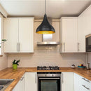 Lampada a sospensione Leda  in metallo nero