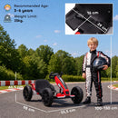 Go-Kart Elettrico per Bambini 3-6 Anni 12 V 98x55,5x46,5 cm con 2 Motori Avvio Morbido Sedile Regolabile e Luci LED in PP Rosso      