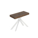 Consolle Allungabile 90-196x40x77 cm Saki Small Noce Gambe Bianche 