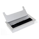 Passacavi da Tavolo Quadrum Rettangolare H269 Anodizzato Opaco Alluminio Emuca