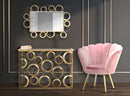 Specchio Globe 76,5x3x108 cm in Ferro Oro