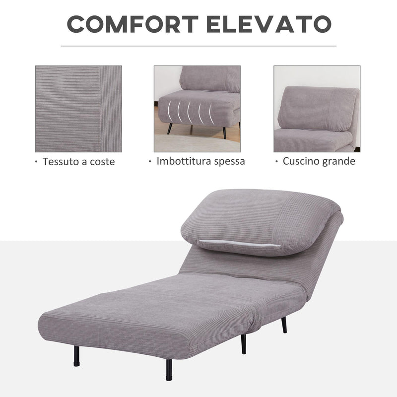 WOLTU Poltrona Relax Reclinabile Convertibile, Divano Letto