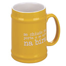 Boccale di Birra Ø8x13 cm in New Bone China VdE Tivoli 1996 Spqr giallo