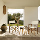 Set 2 Sedie Regista Pieghevoli 57x53xH87 cm in legno di acacia Brindisi Ecrù