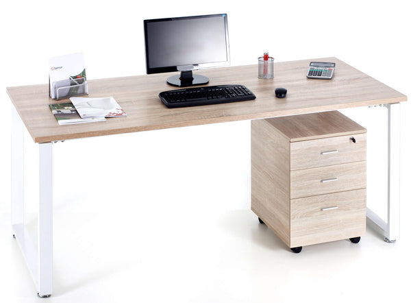 acquista Scrivania 180x80xH75 cm in Legno Explorer Rovere