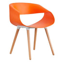 Set 4 Sedie in Polipropilene 45x71x60 cm Gambe in Faggio Fold Arancione