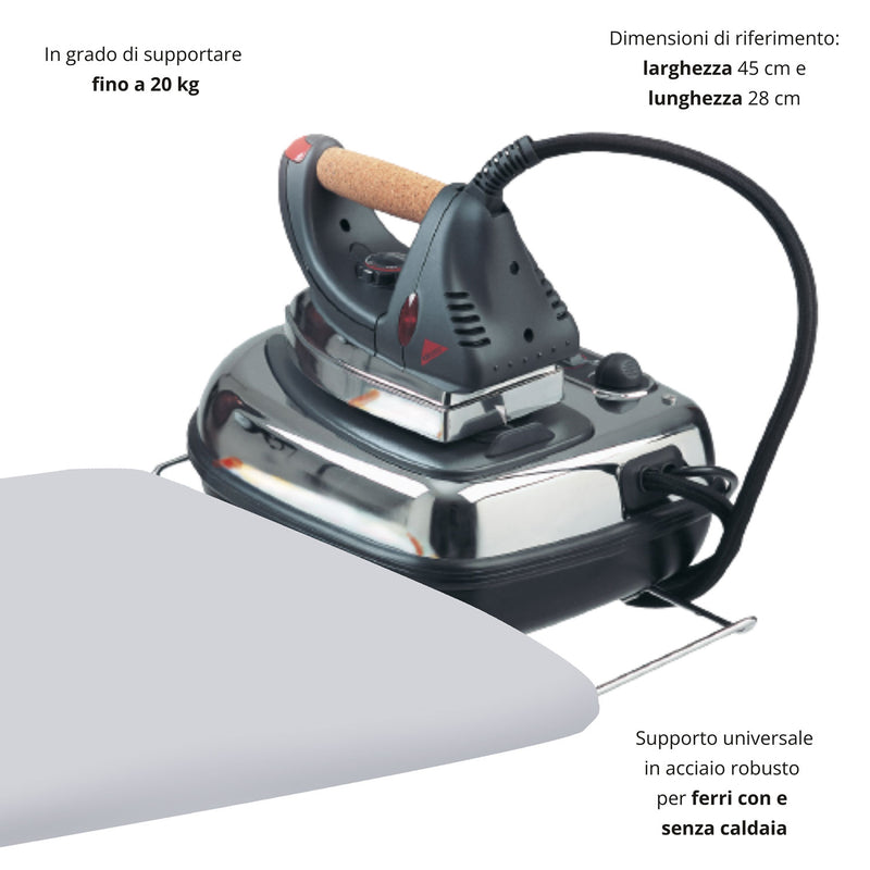 Asse da Stiro Salvaspazio Relax 123x39 cm Gambe Doppie Altezza Regolabile in Acciaio      