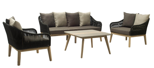 acquista Set Salotto da Giardino in Alluminio Divano 2 Poltrone e Tavolino Vorghini Sanremo