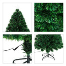 Albero di Natale Artificiale 120 cm Foltissimo in Fibra Ottica con Supporto in PVC 