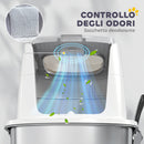 Lettiera Chiusa per Gatti a 2 Porte 52,4x41,3x39,8 cm Vaschetta in Acciaio Inox Bianco   