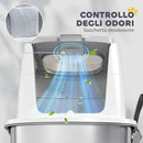 Lettiera Chiusa per Gatti a 2 Porte 52,4x41,3x39,8 cm Vaschetta in Acciaio Inox Bianco   